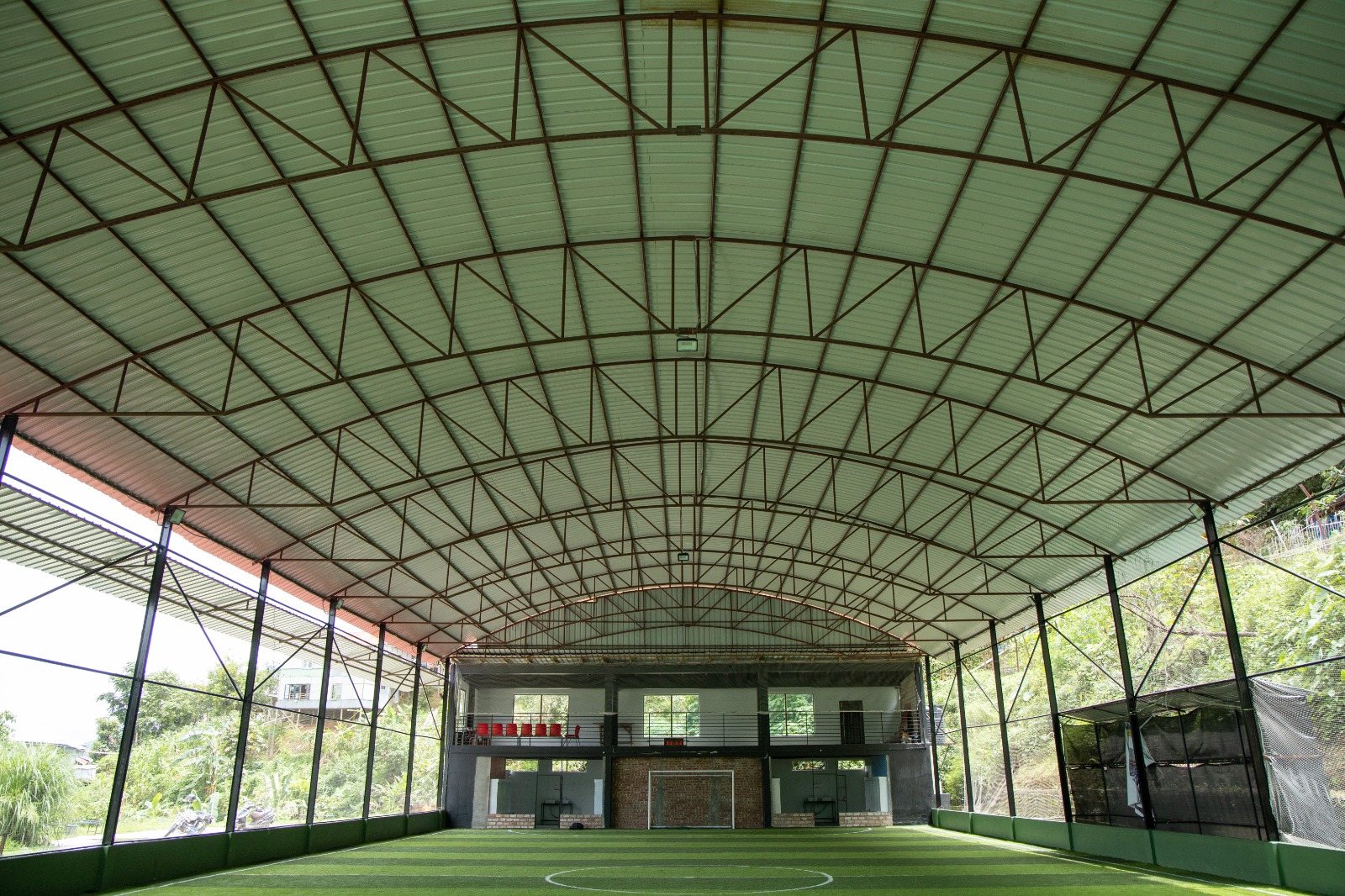 Covered futsal court roof — Steel Fabrication, Aizawl Mizoram